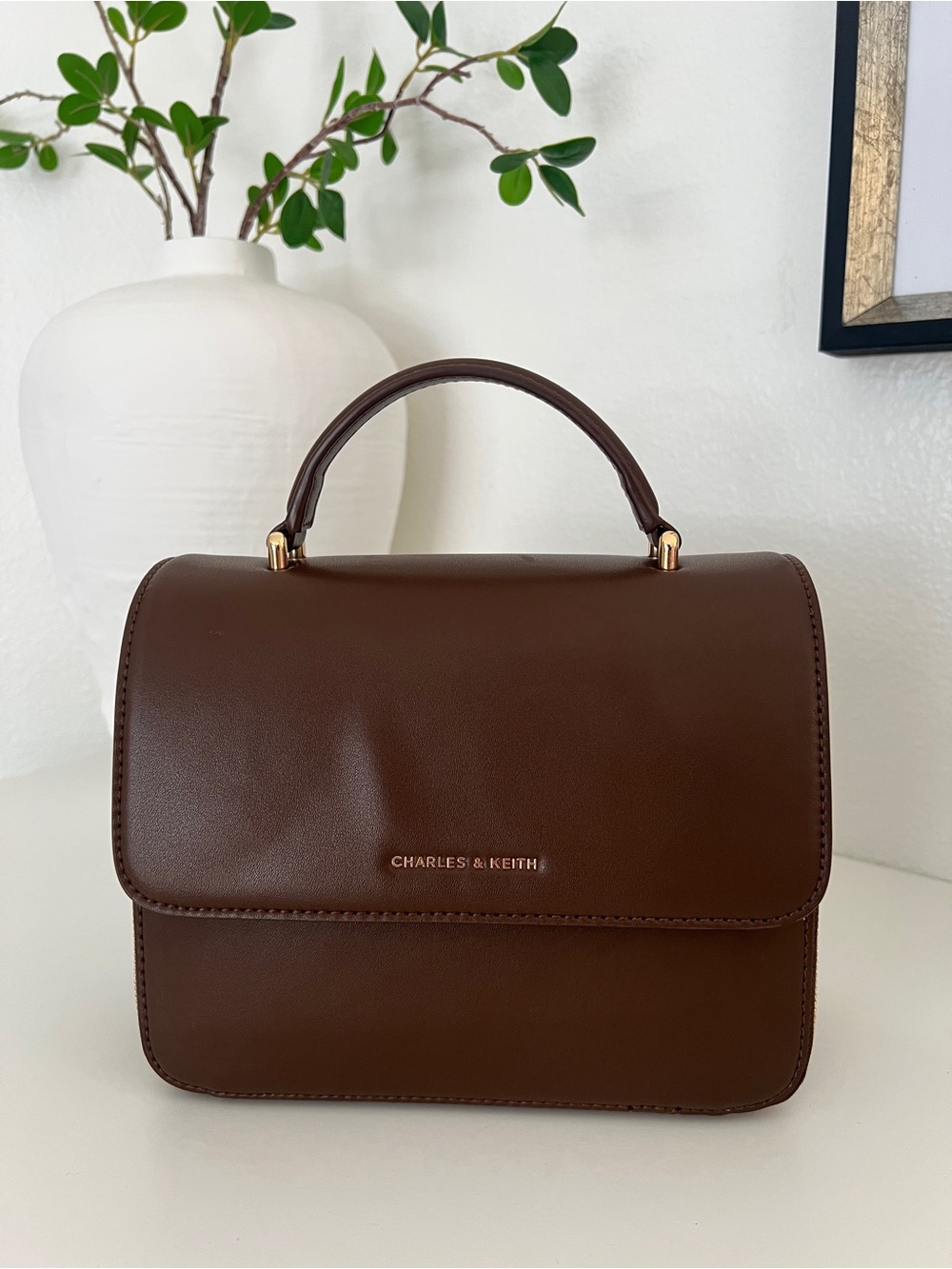 Charles & Keith Octavia Front Flap Top Handle Bag
